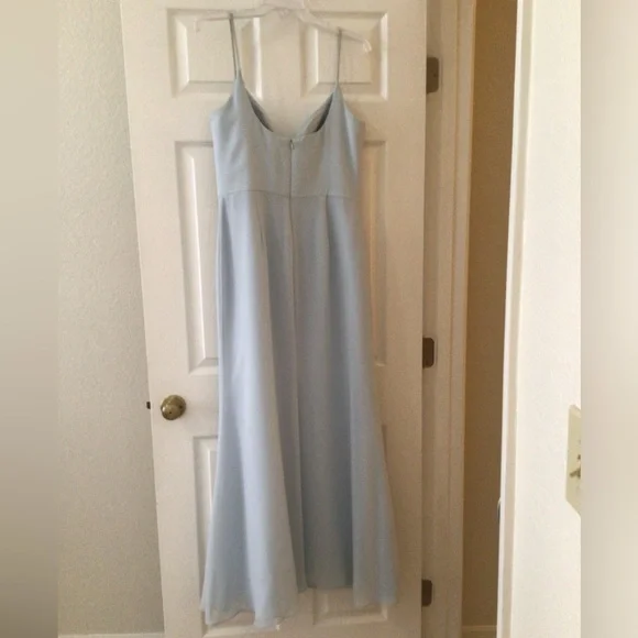 Hayley Paige Light Blue Formal Bridesmaid Dress - Picture 4 of 6